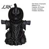 Solid PLA Sculpture 3D Printed Pumpkin Scarecrow Figurine, Matte Black Halloween Tabletop Decorative for Shelves Decor Shelf Window Office,