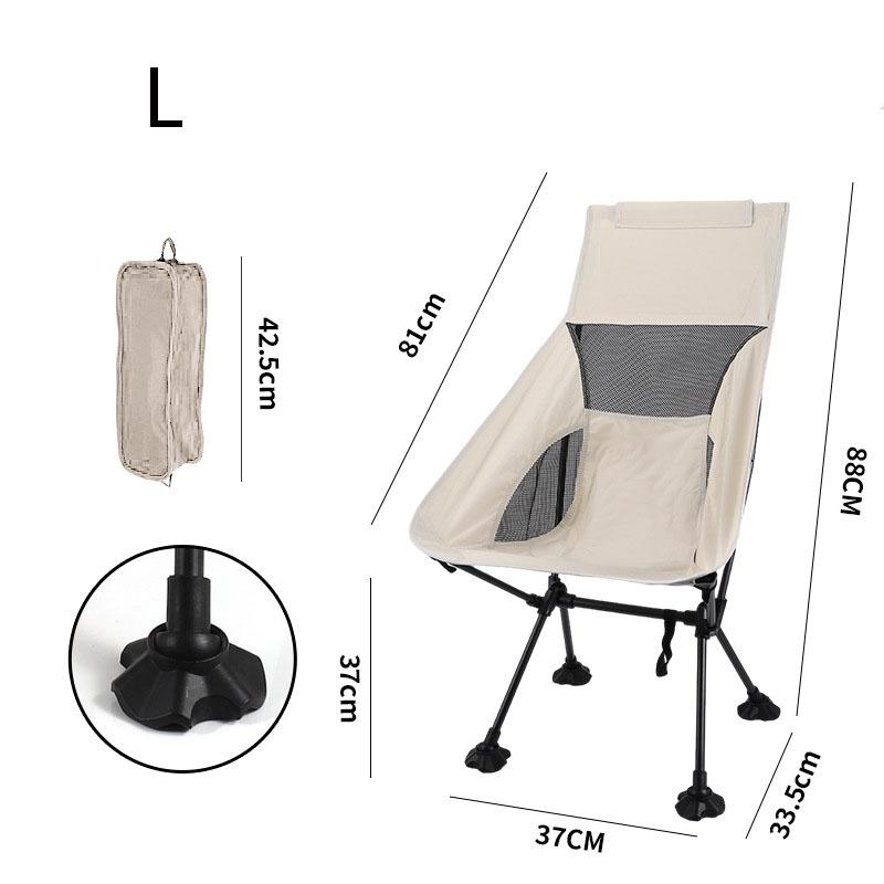 Zusammenklappbarer Mondstuhl Breite Basis Atmungsaktiver Klappsitz Kippsicheres Design Tragbarer Campinghocker Leichtgewicht für Strand Picknick Outdoor