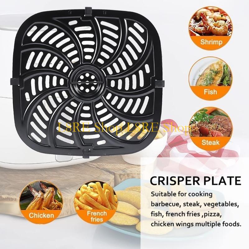 L8RE Air Fryer Steamer Grill Mats Pan for Chefman 8QT Non-Stick Cooking Divider