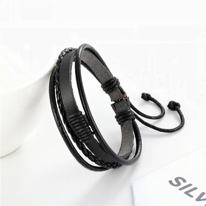 Браслет-тренд из плетеной кожи, простой стиль, парный браслет для мужчин и женщин, персонализированная универсальная веревка на руку для студентов