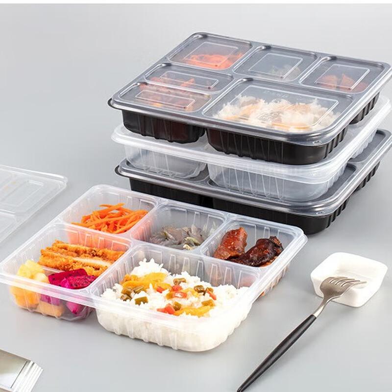 Disposable 5-Compartment Takeout Lunch Boxes