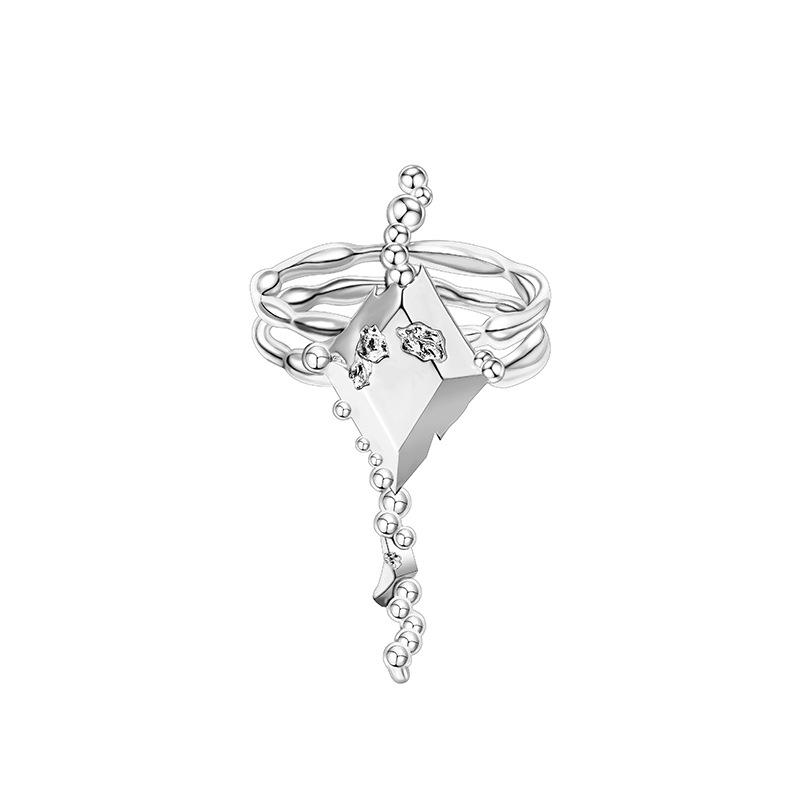 Niche Design Sense Dark Wind Butterfly Diamond Zircon High Sense Punk Retro Personality Trendy Cool Female Index Finger Ring