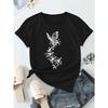 European sizes Printed Casual Round Neck Short Sleeve T-shirt | Summer Women'S Wear, Machine Washable, Regular Length