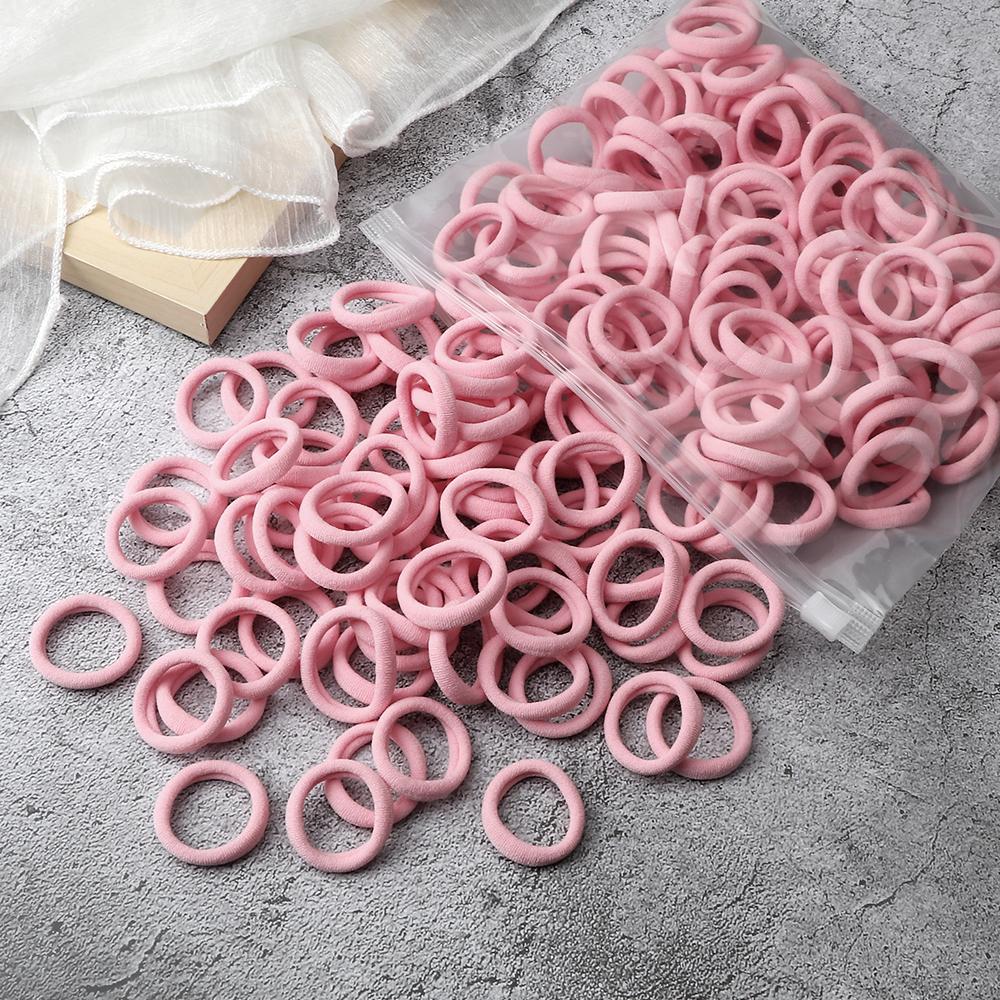 50-200Pcs Children Candy Color Hair Band Girl 3 CM Basic Multicolored Hair Tie Ponytail Hold Elastic Scrunchies Hair Accessories