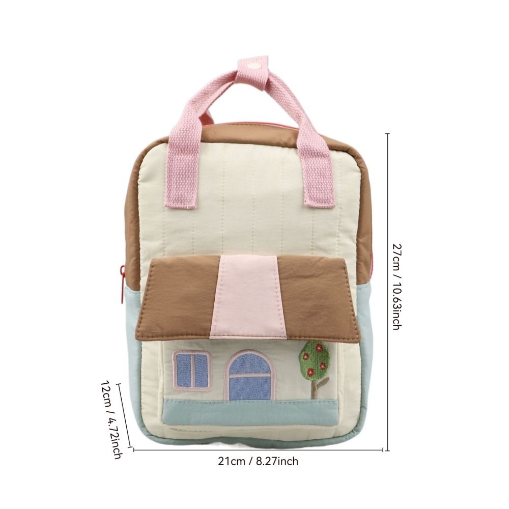 Lightweight Students Backpack Tree House Embroidery Large Capacity School Bag Versatile Cute Travel Backpack for Girls Toddler