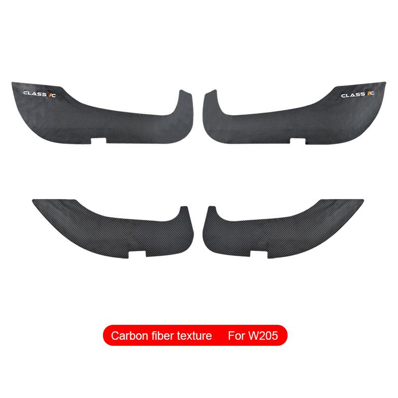 Leather Carbon Fiber Style Car Door Sticker for Mercedes Benz W213 W205 GLC X253 Anti Dirty Anti Kick Pad Protection Accessories