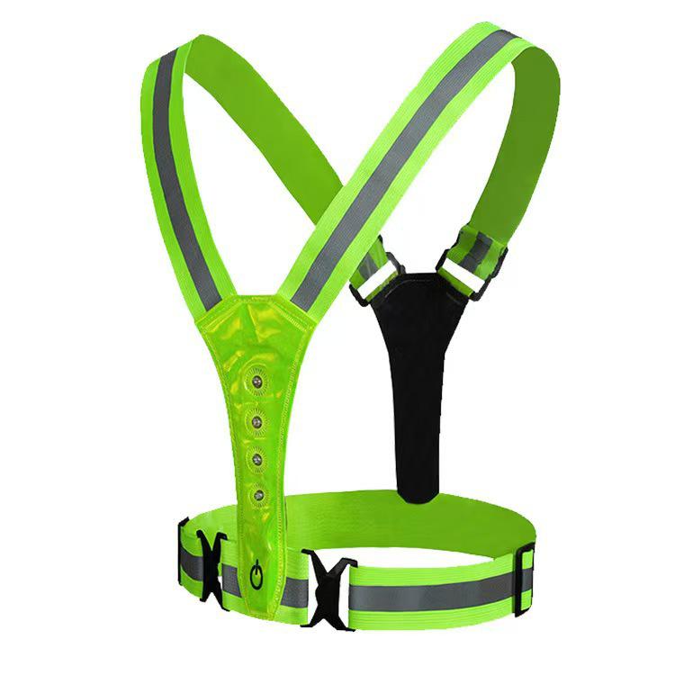 Reflective LED Vest with USB and Adjustable Bag for Night Running and Cycling