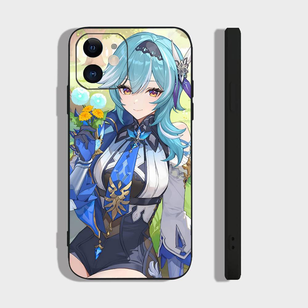 Eula Lawrence Genshin Impact Phone Case For IPhone 17 Air 16 15 14 13 Pro Max 11 12 Black Silicone Cover