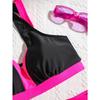 Vintage Black Patchwork Bikini Set 2025 Women Double Strap V Neck Push Up Pleate High Waist Swimsuit Beach Bathing Suit Swimwear