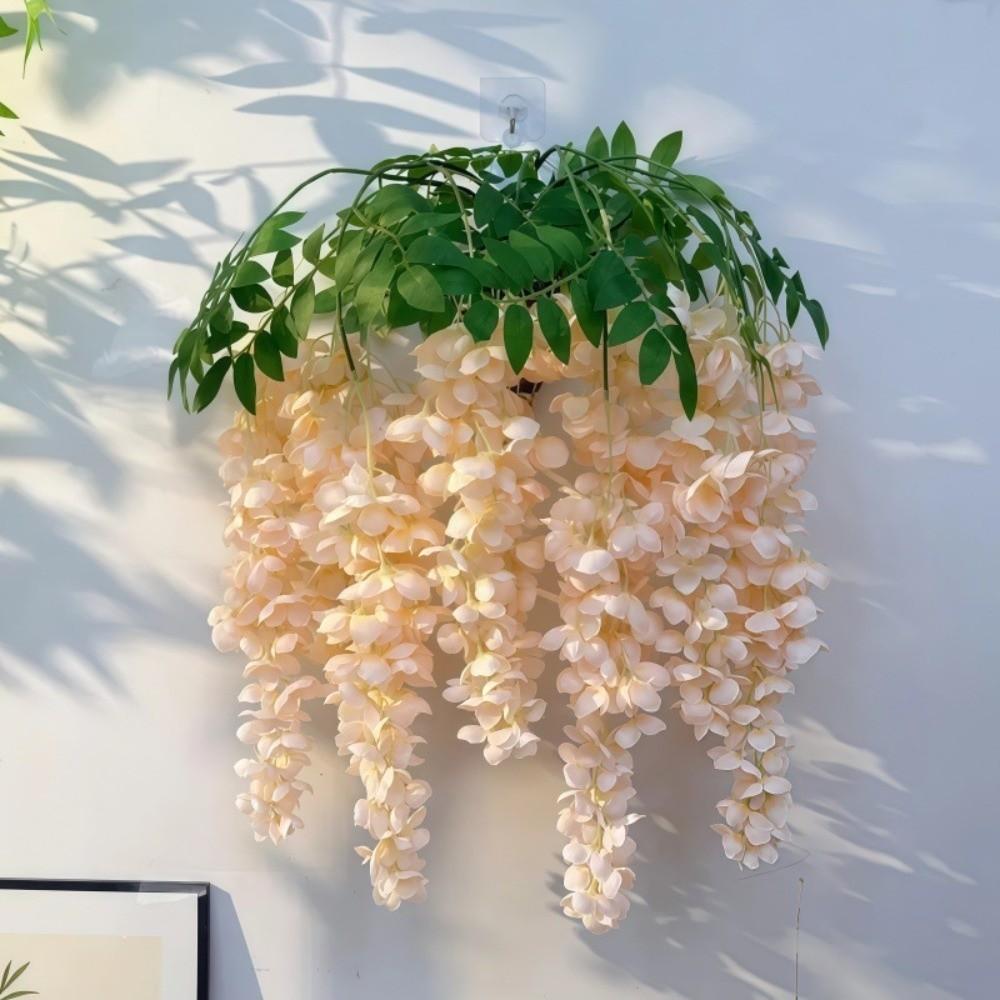 96cm Long Branches Artificial Wisteria Flowers Hanging Trailing Realistic Decorative Artificial Fake Flower