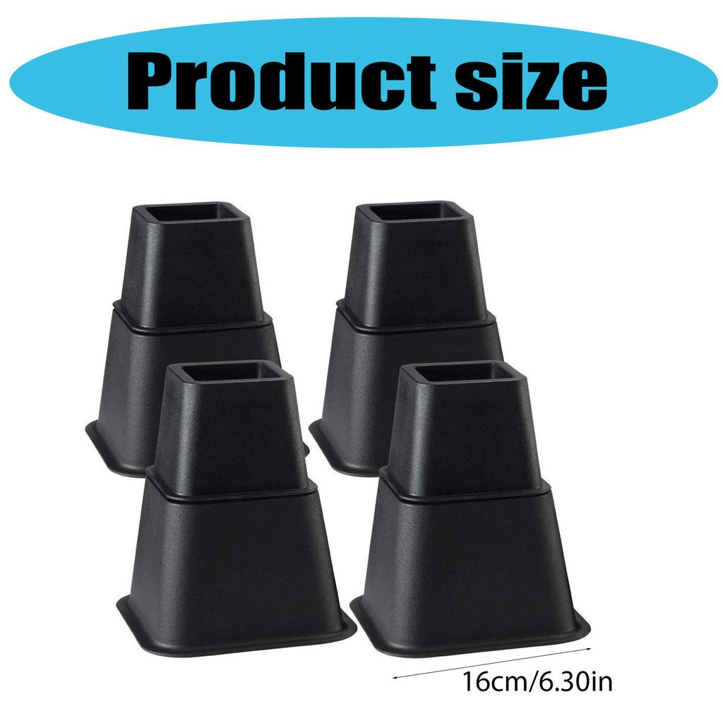 8Pieces Practical Furniture Risers 6Inch Height Adjustable Bed Leg Extenders Convenient for Small Space Daily Use