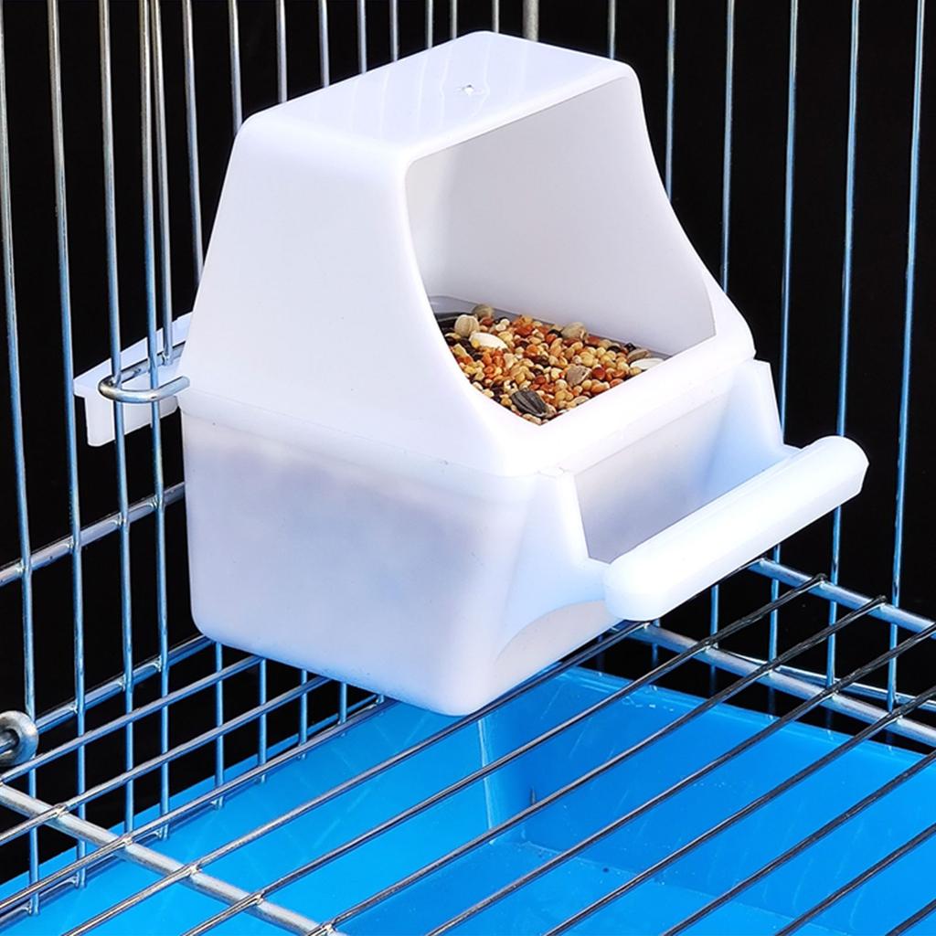 Hanging Bird Feeders for Cage Plastic Food Container with Perch for Parakeets