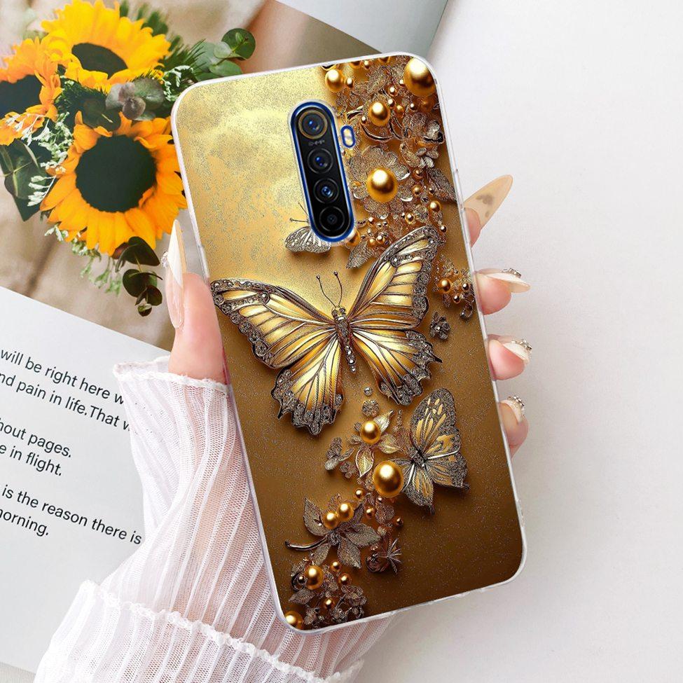 Clear For Realme X2Pro RMX1931 Casing For Realme X2 Pro Case Luxury Fashion Butterfly Funny Cute Painted Cover