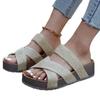 New Large-sized Casual Flip-flop Women's Flat Thick-soled One-shoulder Crossover Shoes