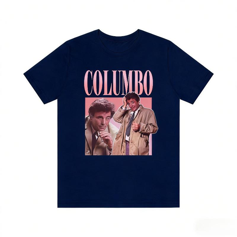 Columbo Fan Retro 90s Vintage Bootleg Rap Meme Holiday Fashion Valentines Day Printed TShirt Tops Gift Summer Shortsleev