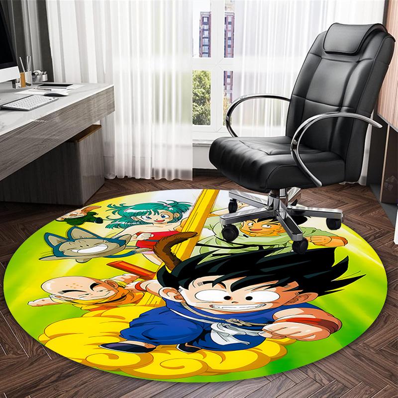1pc Dragon Ball4 Print Round Carpet Chair Round Carpet Suitable for Bedroom Living Room Home Decorative Carpet