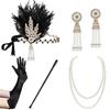Sparkling Rhinestone Headwear Feathered Headgear Set Alluring Feathered Headband Comfortable for Halloween Singles Party