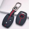 Premium Silicone Car Key Fob Cover For Honda Fit Civic Accord CRV HRV Jazz With Keychain Soft Silicone Car Interior Accessories Anti-Scratch