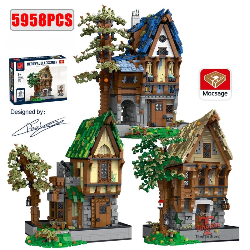 Medieval Blacksmith Shops Models 21325 Building Blocks Bricks Streetview Modular City Architecture Set Kids Toys Boys Adult Gift