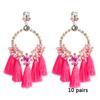 Women's Earring Exaggerated Flowers with Diamonds Tassel Acrylic Earrings Bohemian Temperament Female Earrings