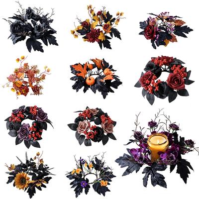 1PC Lightweight Wreath Halloween Decorations Mini Wreaths for Spooky Party Multiple Options Available