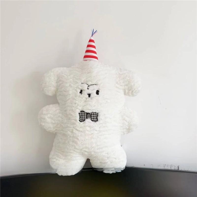 Cartoon Biscuit Puppy Plush Pillow With Embroidered Design For Kids Bedtime And Car Comfort