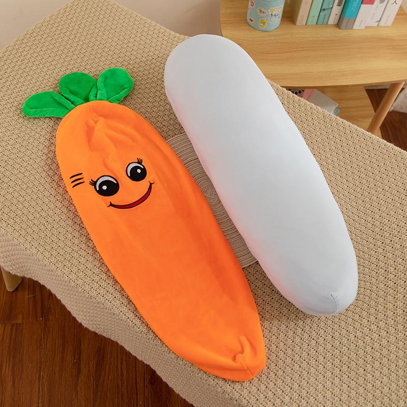 Carrot plush toy doll with liner radish doll bed sleeping throw pillow girl birthday gift