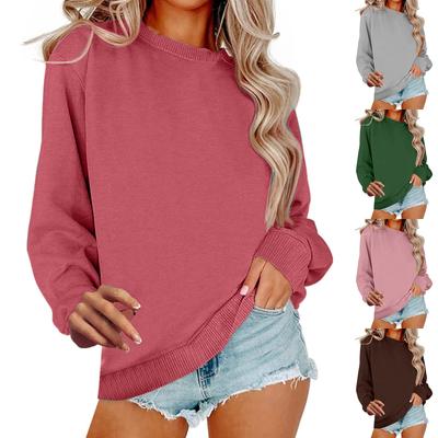 Women Autumn Winter Tops Women's Long Sleeve Sweatshirt Casual Crewneck Loose Fit Pollover Fleece Tops