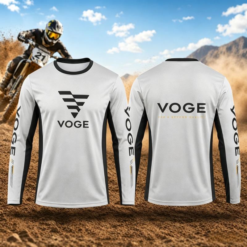 Unisex Motocross Inspired Long Sleeve Jersey 3D Print Voge Logo Graphic Breathable Quick Dry Offroad Riding Sports Top Kids