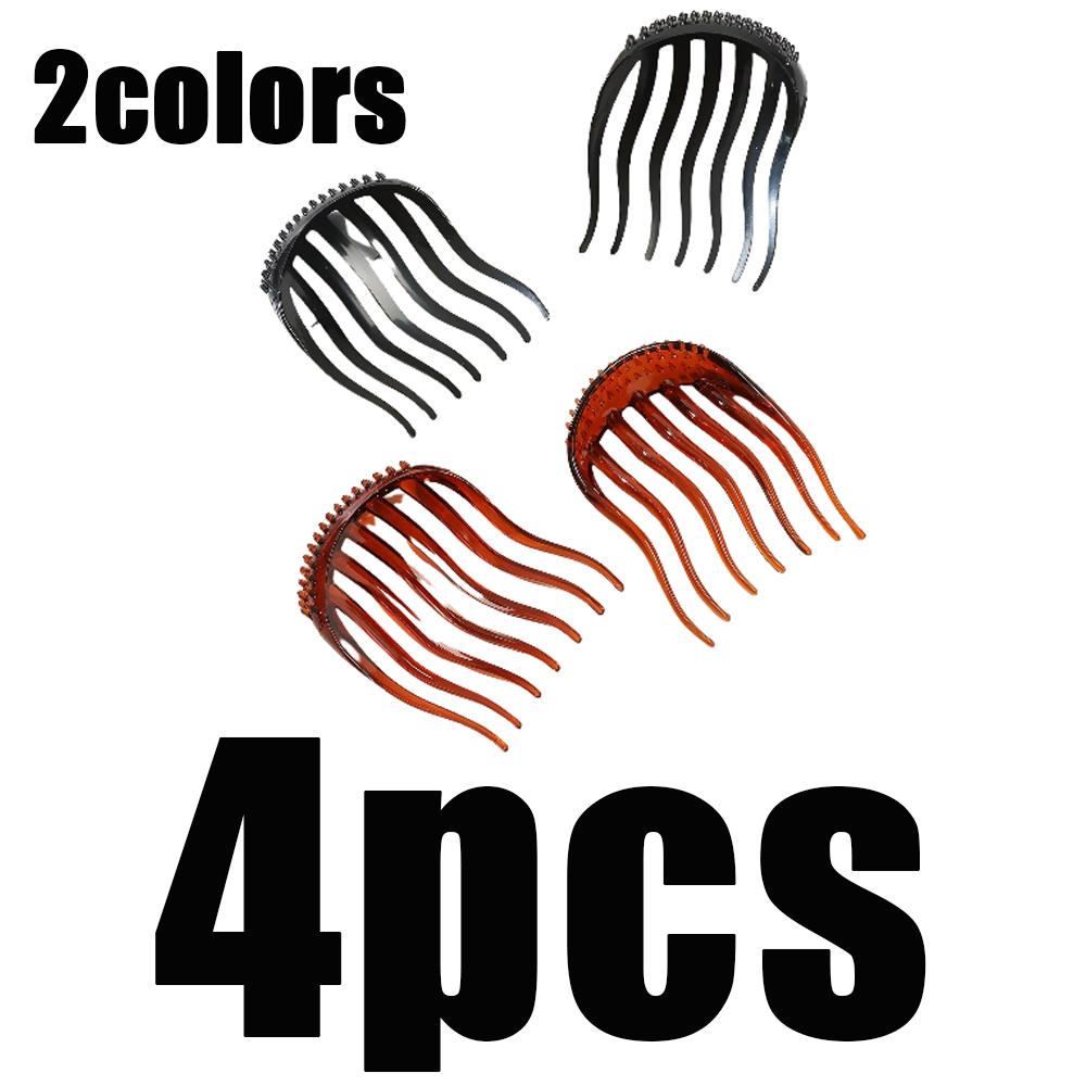 1/2/4pcs Fluffy Hair Comb Simple Ponytail Hair Clips Ponytail Heightener Girls Hair Styling Tools Elegant Hair Clip Accessory