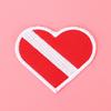 Heart Shaped Scuba Diving Embroidery Patch Dive Badge Vest Bag Cap Patches