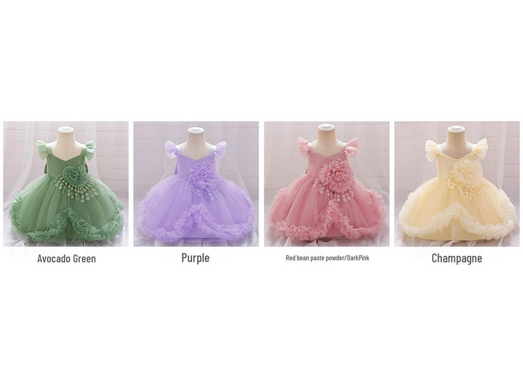 Infant Baby Girl Birthday and Wedding Mesh Dress for First Year