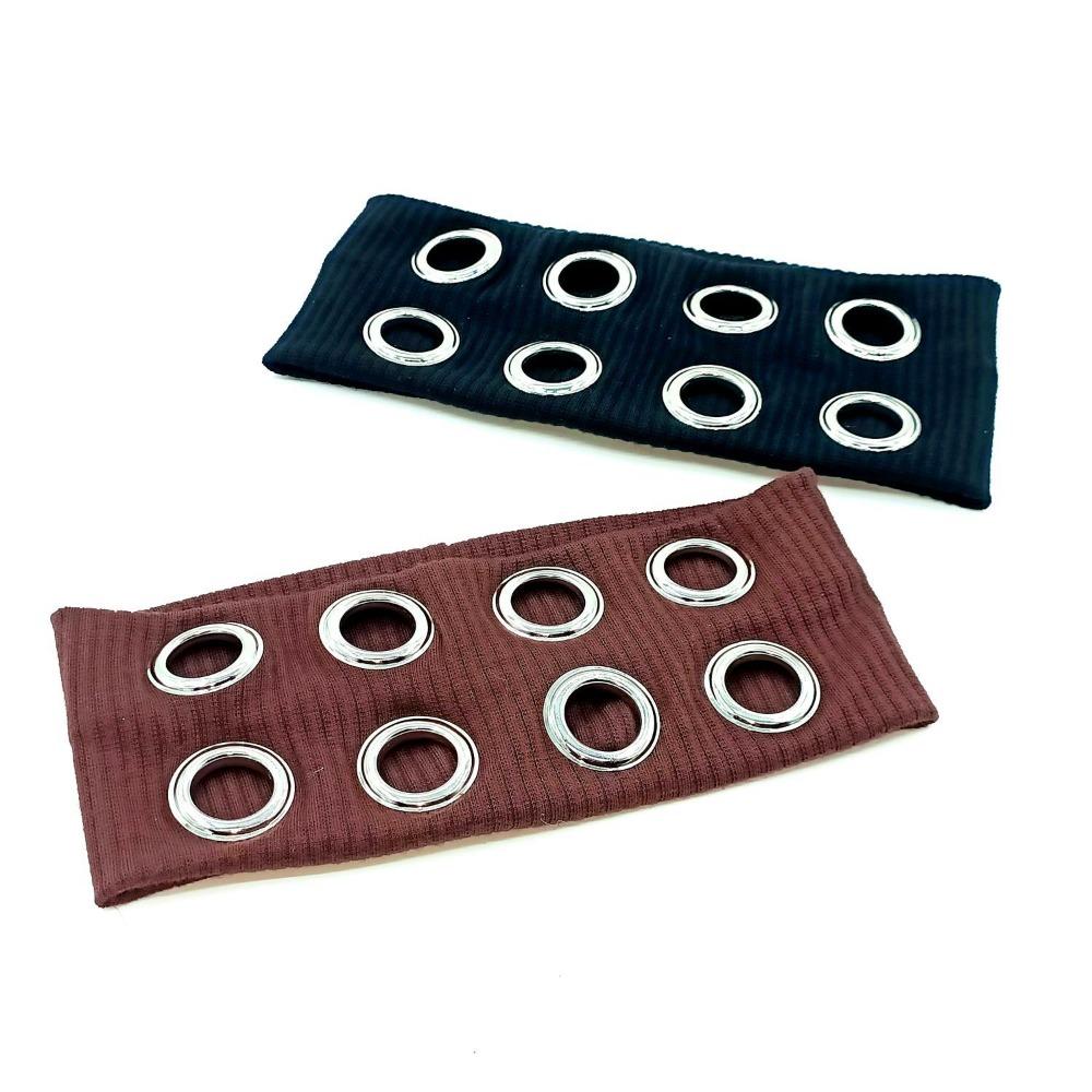 Metal Punk Headwrap with Eyelets Steampunk Grunge Style Headbands  Girls