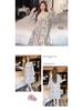 2025 V-Neck Pearl Cotton Long Sleeve Nightgown with Chest Pad – Spring/Autumn Oversized Sleep Dress for Indoor/Outdoor Wear