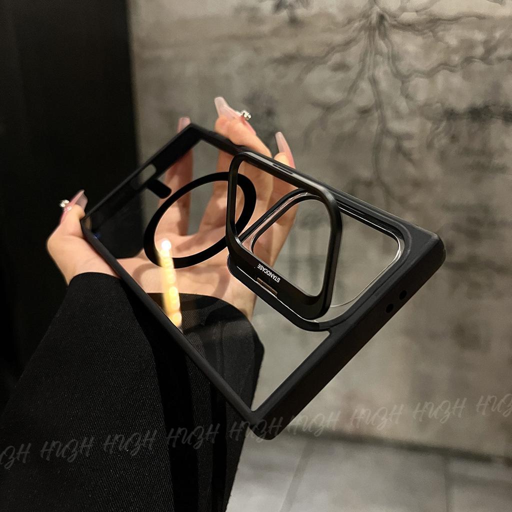 Applicable To Samsung S25ultra Mobile Phone Case S24ultra Magnetic Acrylic S23U Metal Frame Bracket