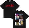 Gorillaz Band Facial Art Pattern Tshirt for Men Y2K Retro Cartoon Short Sleeve Tshirt Fashionable Casual Extra Large Tshirt