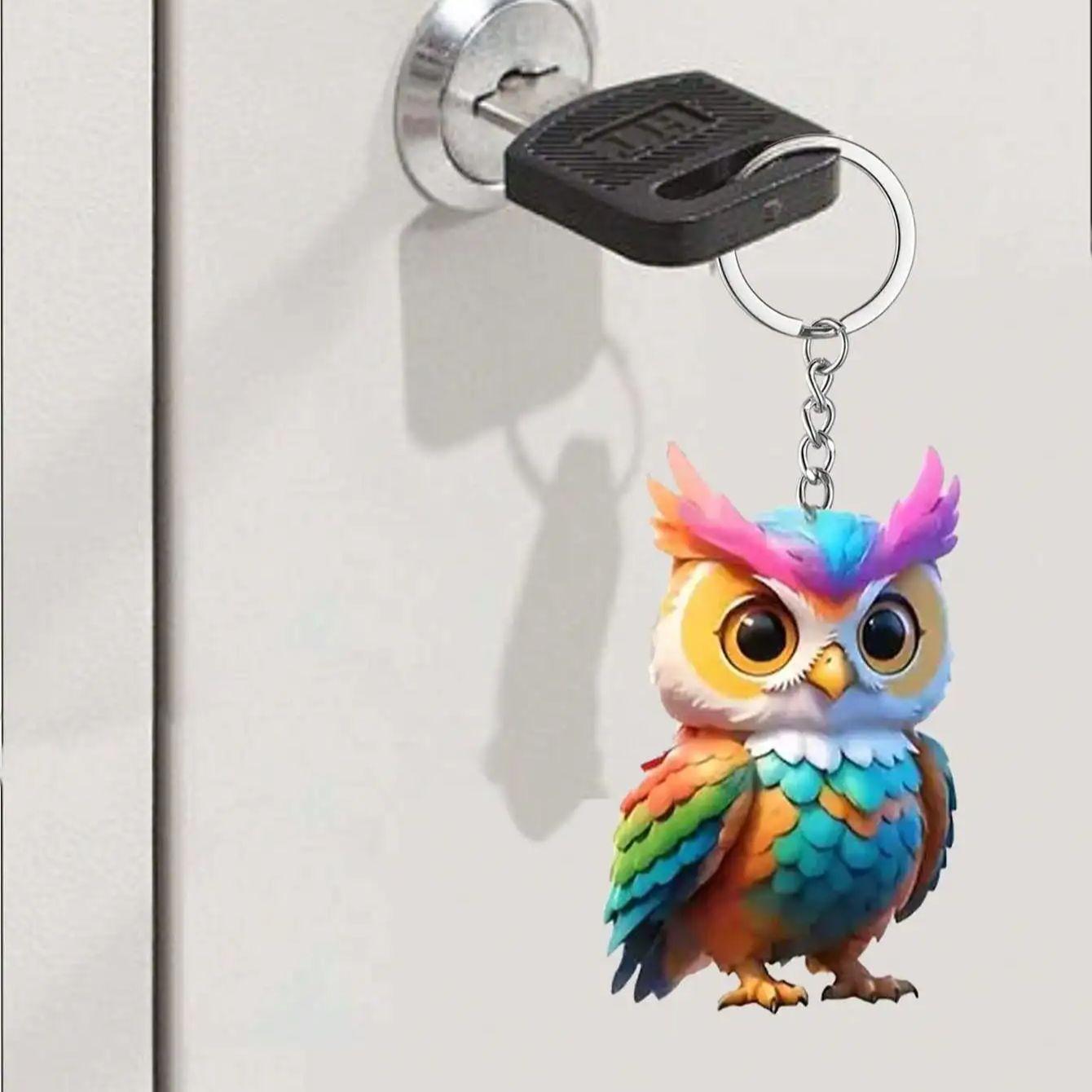 

1pcs fashionable seven color OW keychain, cool style 2D graphic keychain, DIY keychain, backpack accessories, holiday gifts