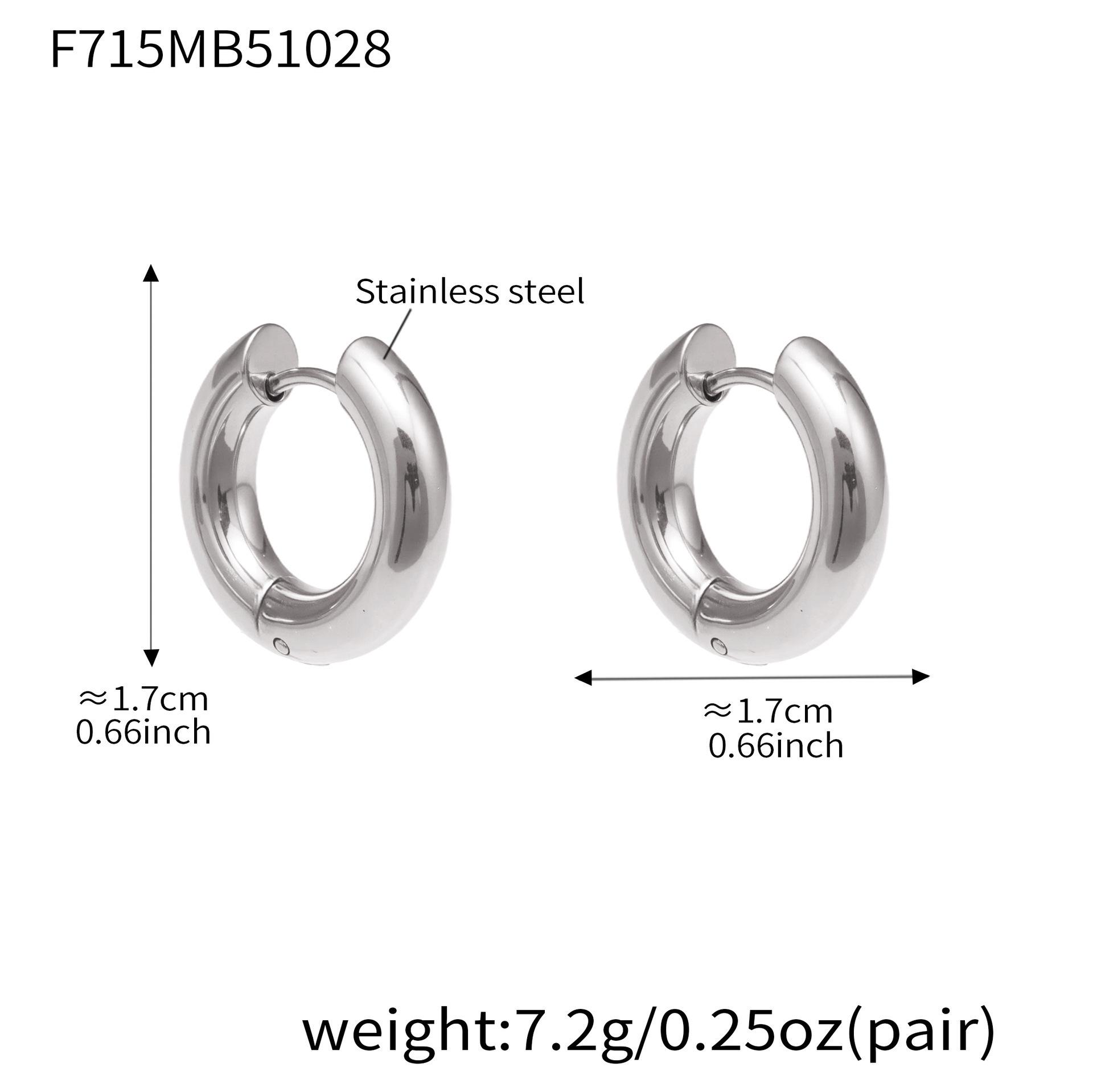 Qiong Yao Minimalist 18k Gold-Plated Stainless Steel Color Block Hoop Earrings
