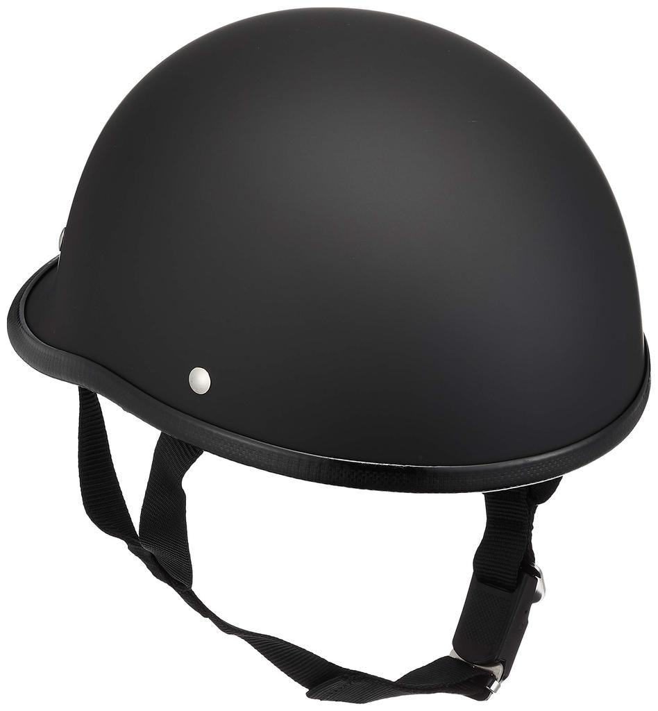 Bike Parts Center Half Helmet, Long Ducktail, Matte Black, One Size Fits Most (Head Circumference 57cm-60cm) 722205