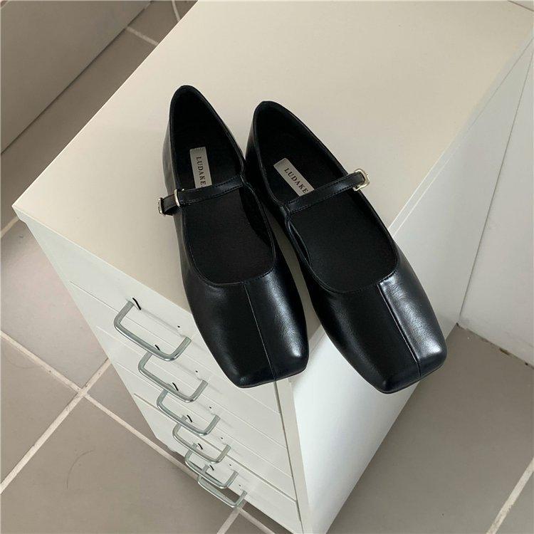 Fashion Square Toe Women Ballet Flats Fashion SOft Sole Shoes  Spring Ladies Elegant Street Style Mary Jane Shoes 2025