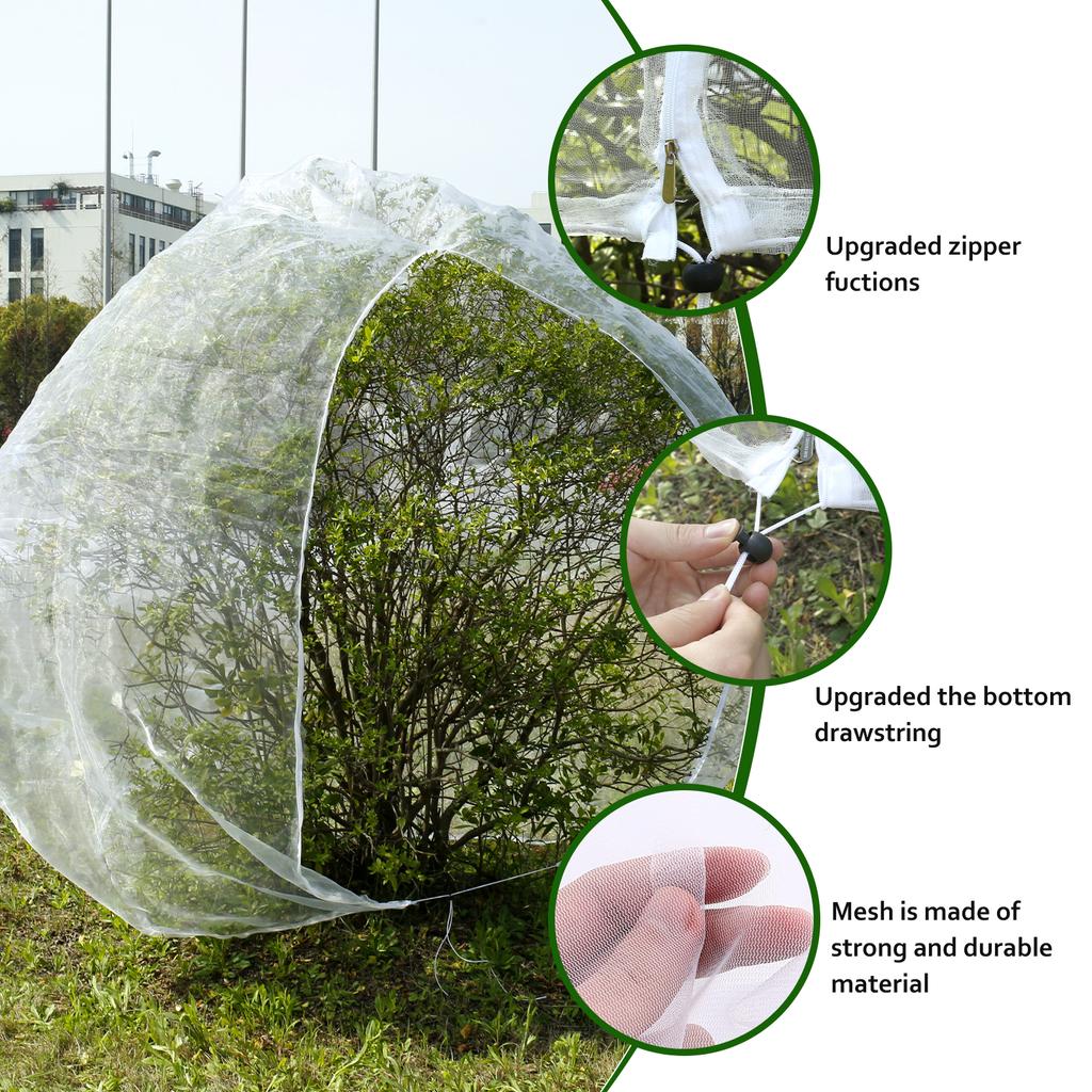 1/2Pcs 3M Plant Protection Cover Bag Fruit Tree Netting with Zipper for Protecting Trees Plants Pest Control Garden Tools