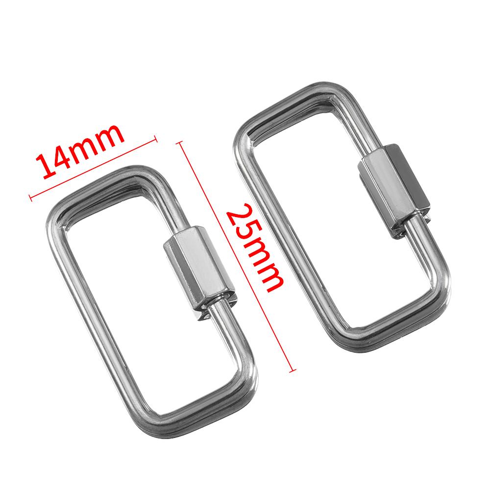 5pcs Stainless Steel D Oval Heart Shape Locking Carabiner Screw Clip Link Hook For DIY Keychain Holder Necklace Jewelry Making