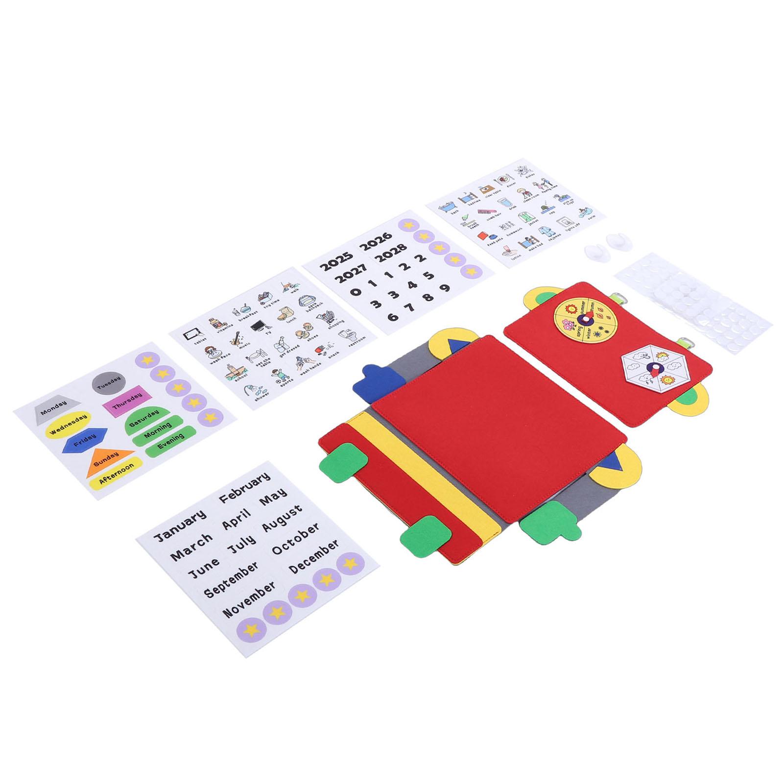 Daily Schedule Chart for Kids Visual Scheduling Daily Routine Chart with Hanging Hooks for Classroom Preschool Learning