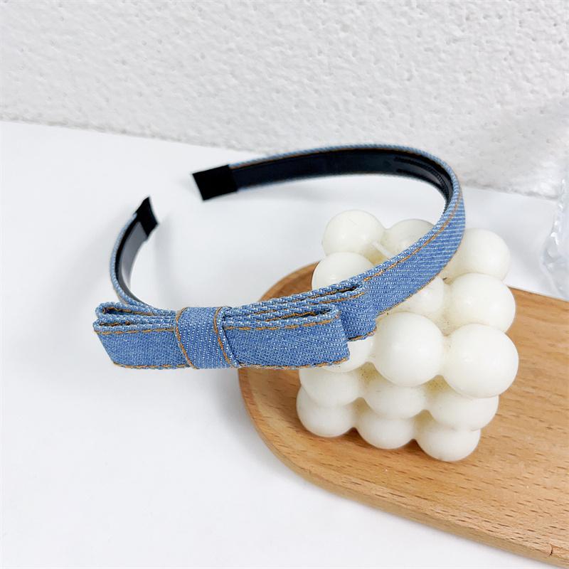 

1,5 см Простой Нескользящий Ободок с Зубцами, Боковой Джинсовый Бант, Завязанные Повязки на Голову для Женщин Девочек, Ежедневный Шоппинг, Аксессуары для Волос