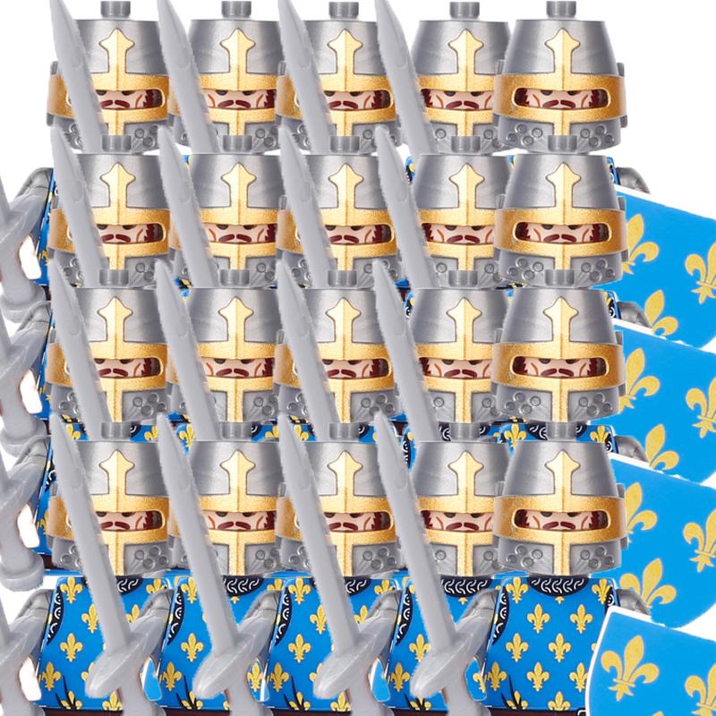 Military Building Blocks Medieval Solider Figures Gifts Toys Weapons Shield Holy Roman Saint Lazarus Jerusalem Knight Legion MOC