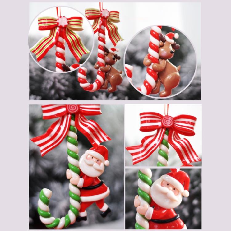 Candy Cane Christmas Tree Hanging Ornaments Xmas Hanging Decoration Santa Claus