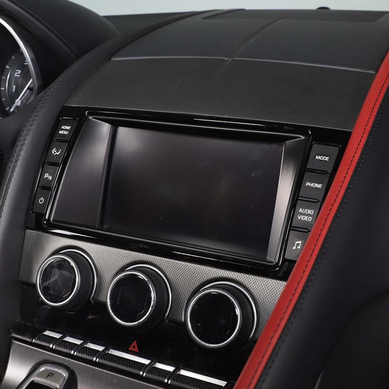 ABS Carbon Fiber/Matte Black For Jaguar F-TYPE 2013-18 Car Center Console Navigation Screen Decorative Frame Sticker Accessories