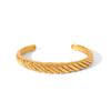 18K Gold-Plated Diamond-Studded Stainless Steel Bangle – Light Luxury Zircon Autumn/Winter Bracelet for Women