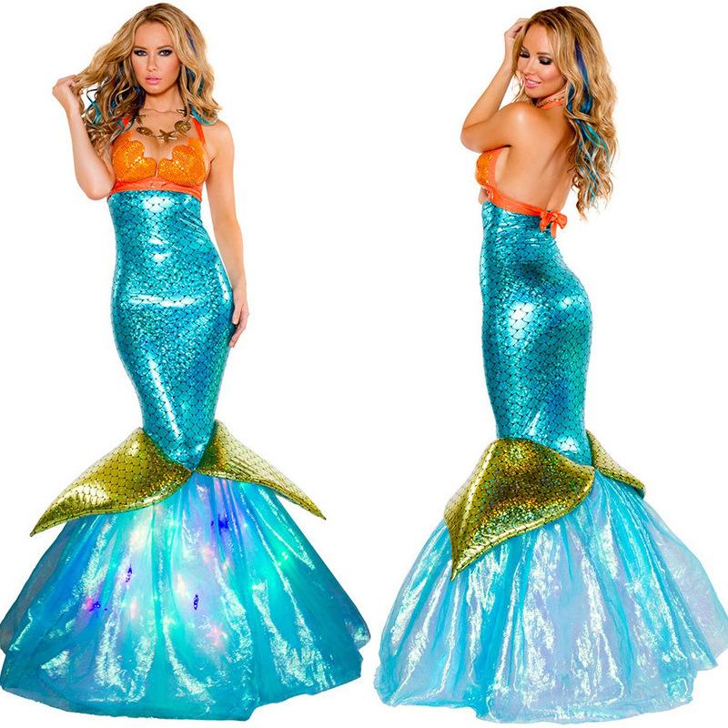 

Костюм русалки косплей костюм на Хэллоуин костюм для ночного клуба бара сцены костюм русалки костюм для вечеринки One size fits all синий