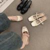 With Skirt Fairy Wind Gentle Evening Shoes Inner Height Bag Head Half Slippers Female Summer Wear a Pedal Muller Single Shoes